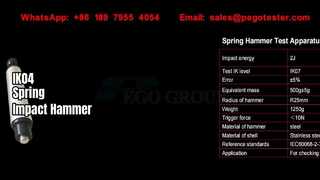 Marteau à ressort pour essais d'impact mécanique IK01 à IK07, 0,14J à 2J